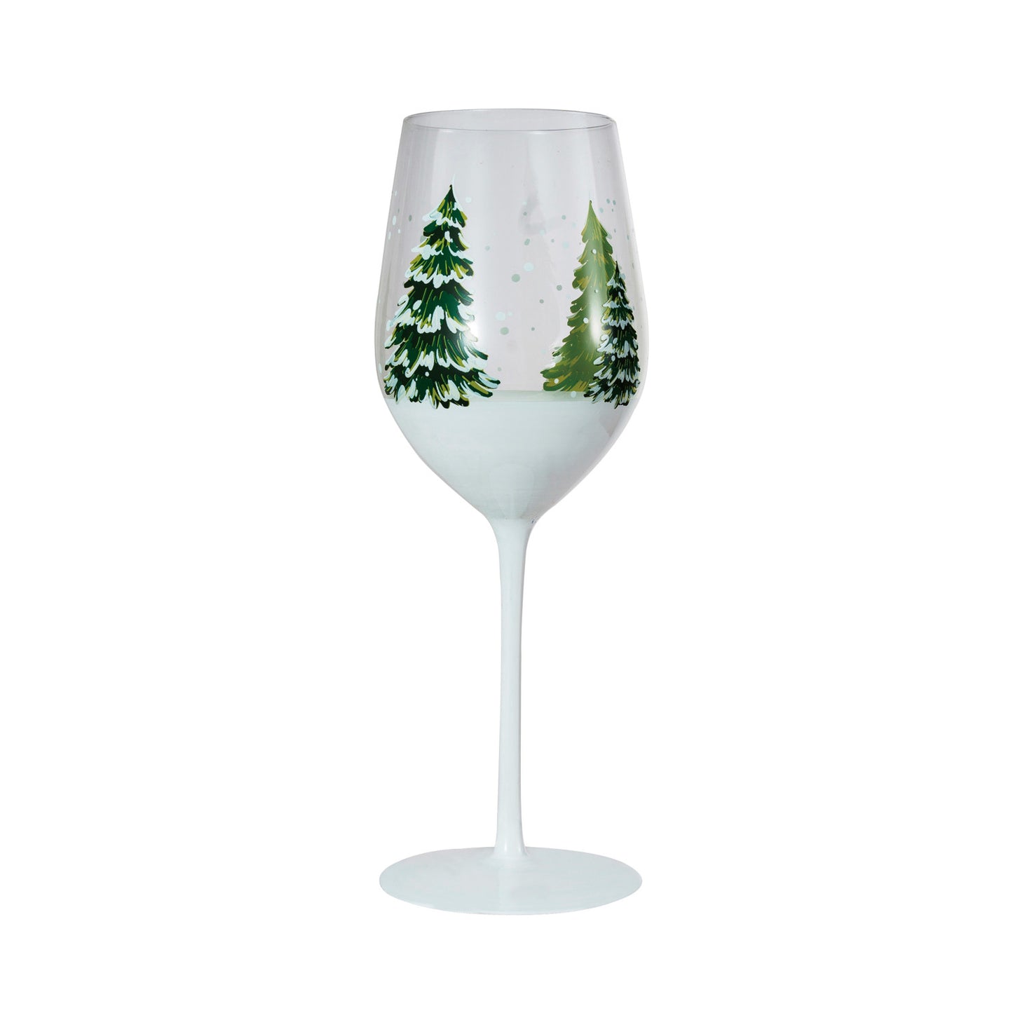 Hand-Painted Stemmed Wine Glass