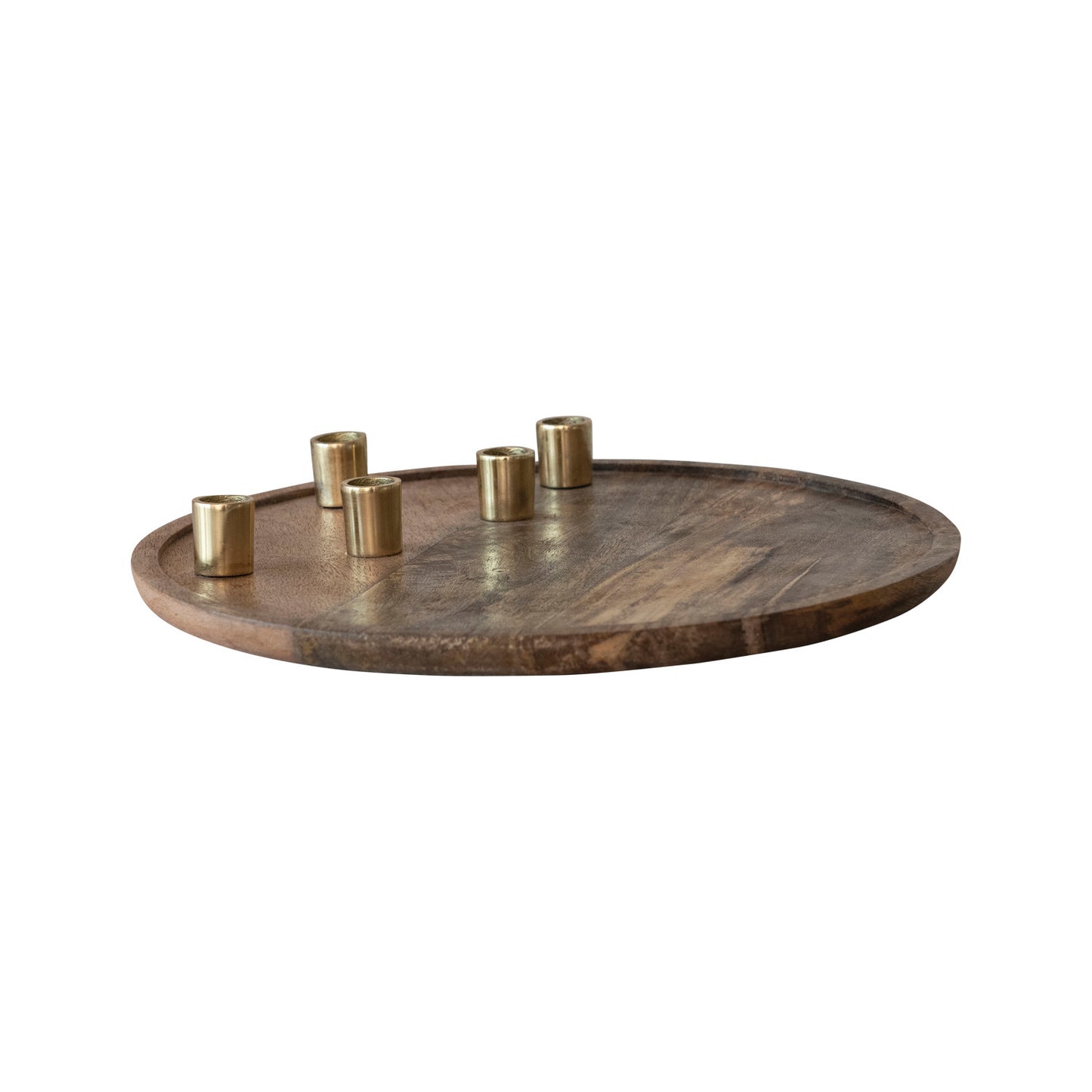 Decorative Advent Taper Tray | Wood & Aluminum