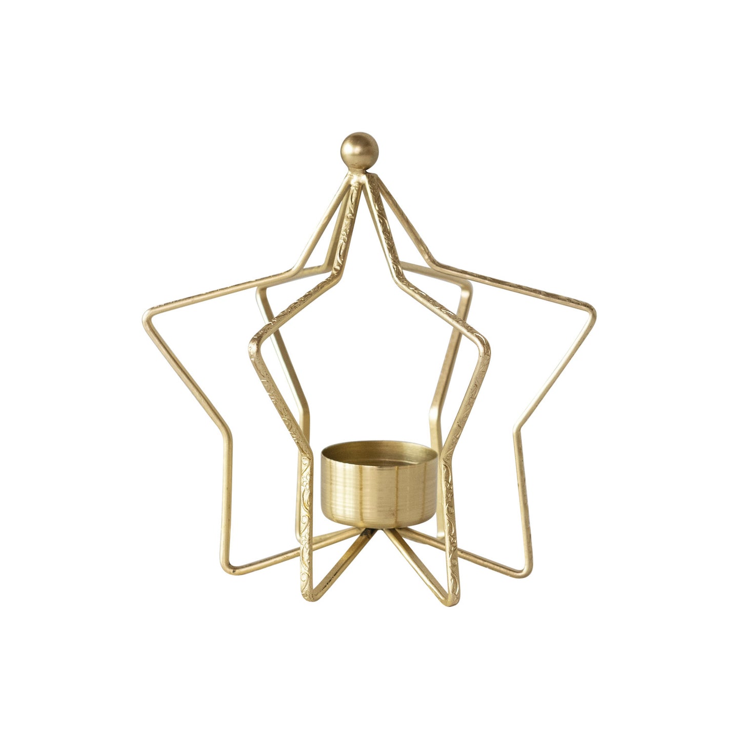 Metal Star-Shaped Tealight Holder | Gold