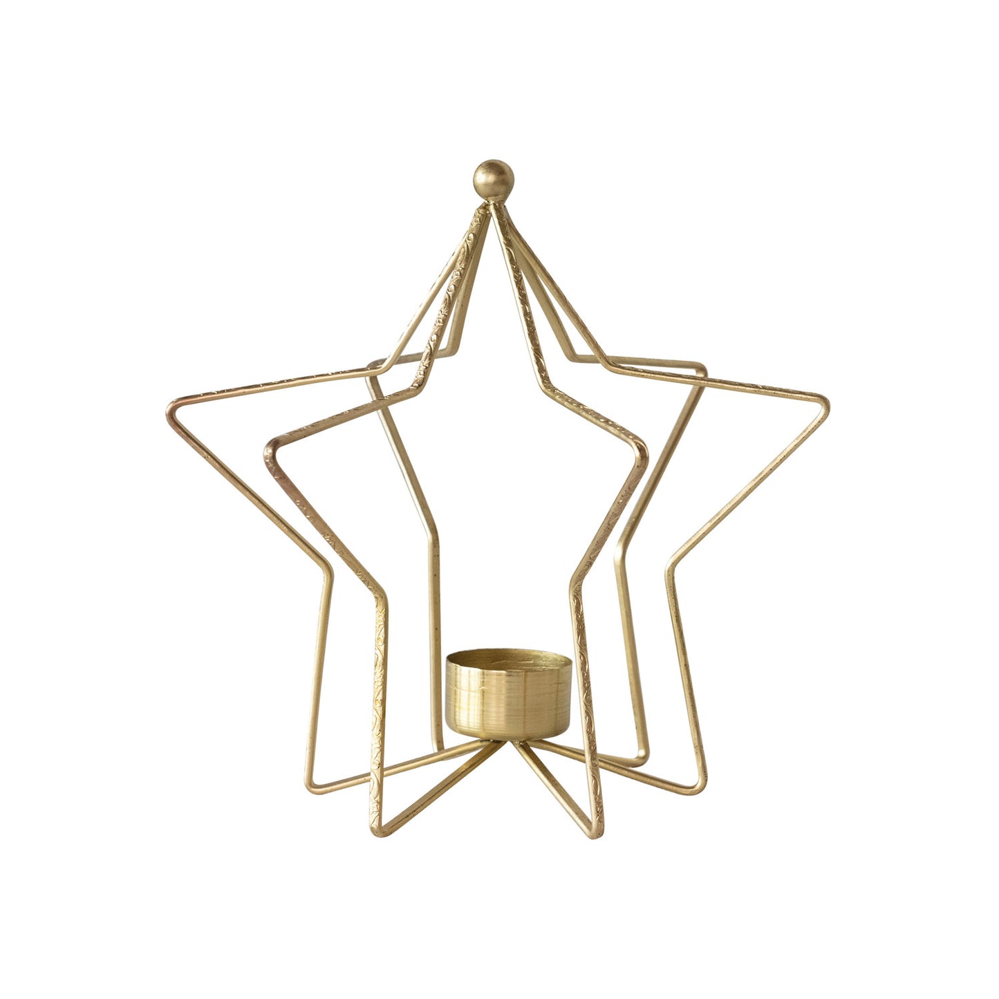 Metal Star-Shaped Tealight Holder | Gold