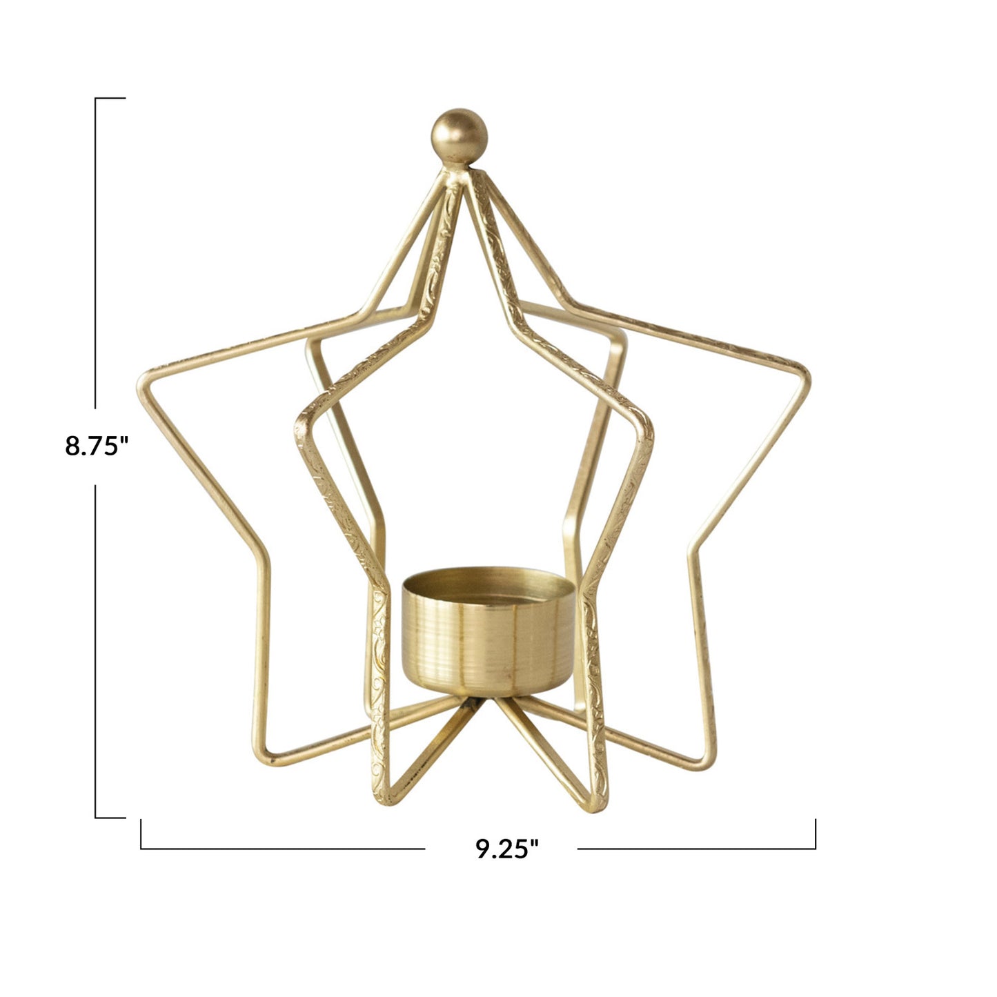 Metal Star-Shaped Tealight Holder | Gold