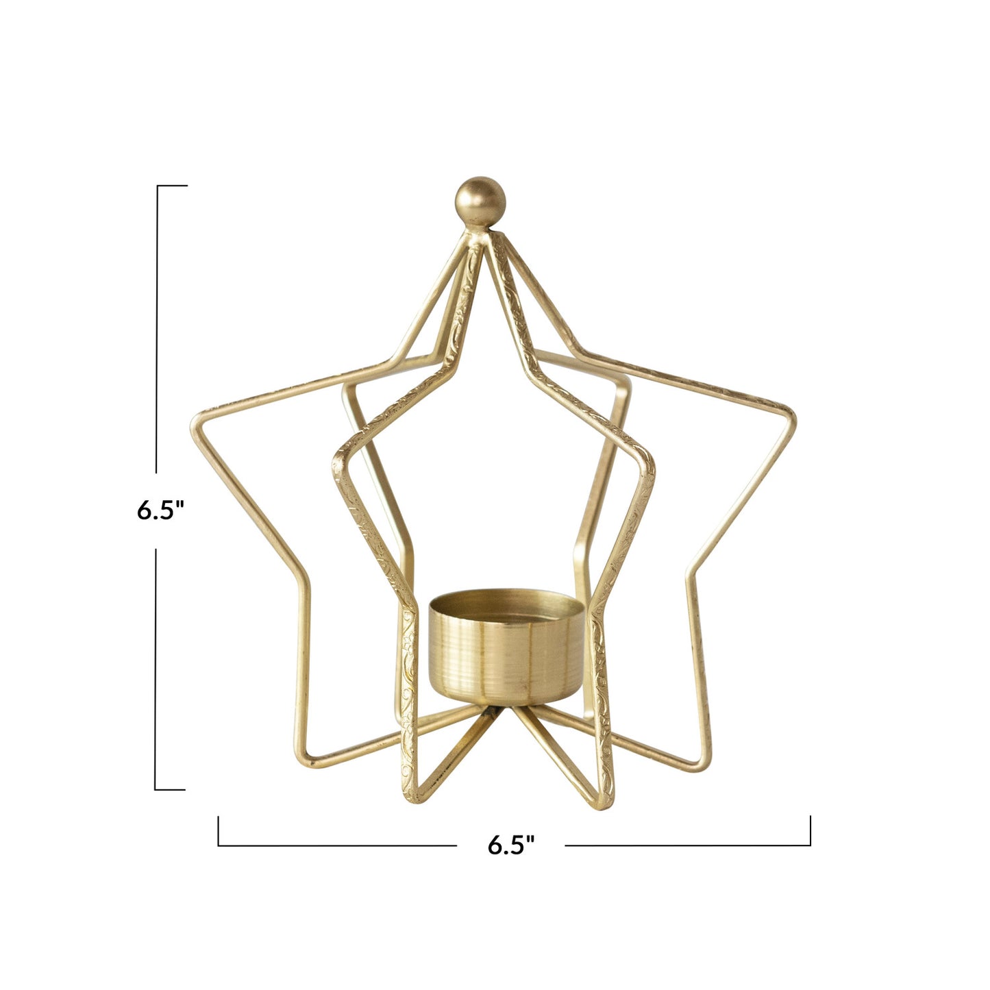 Metal Star-Shaped Tealight Holder | Gold