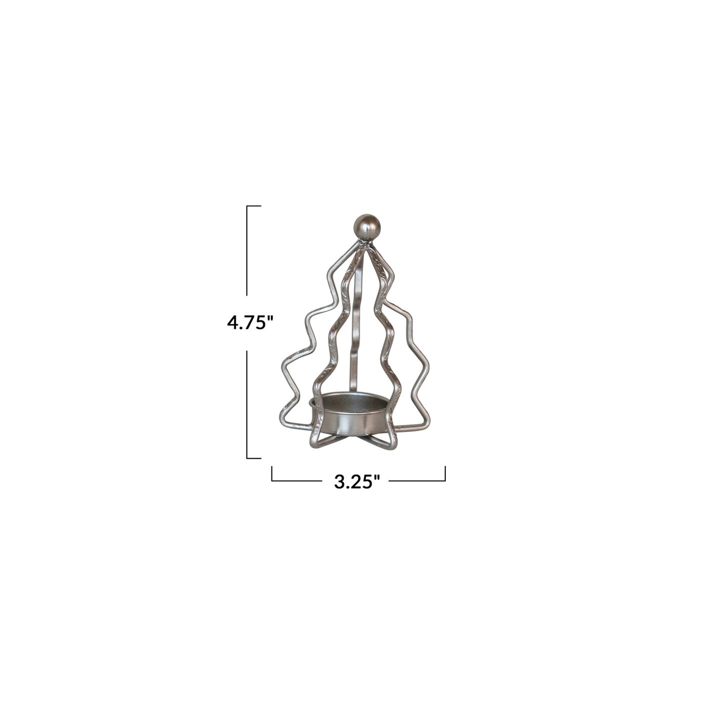 Metal Tree-Shaped Tealight Holder | Silver