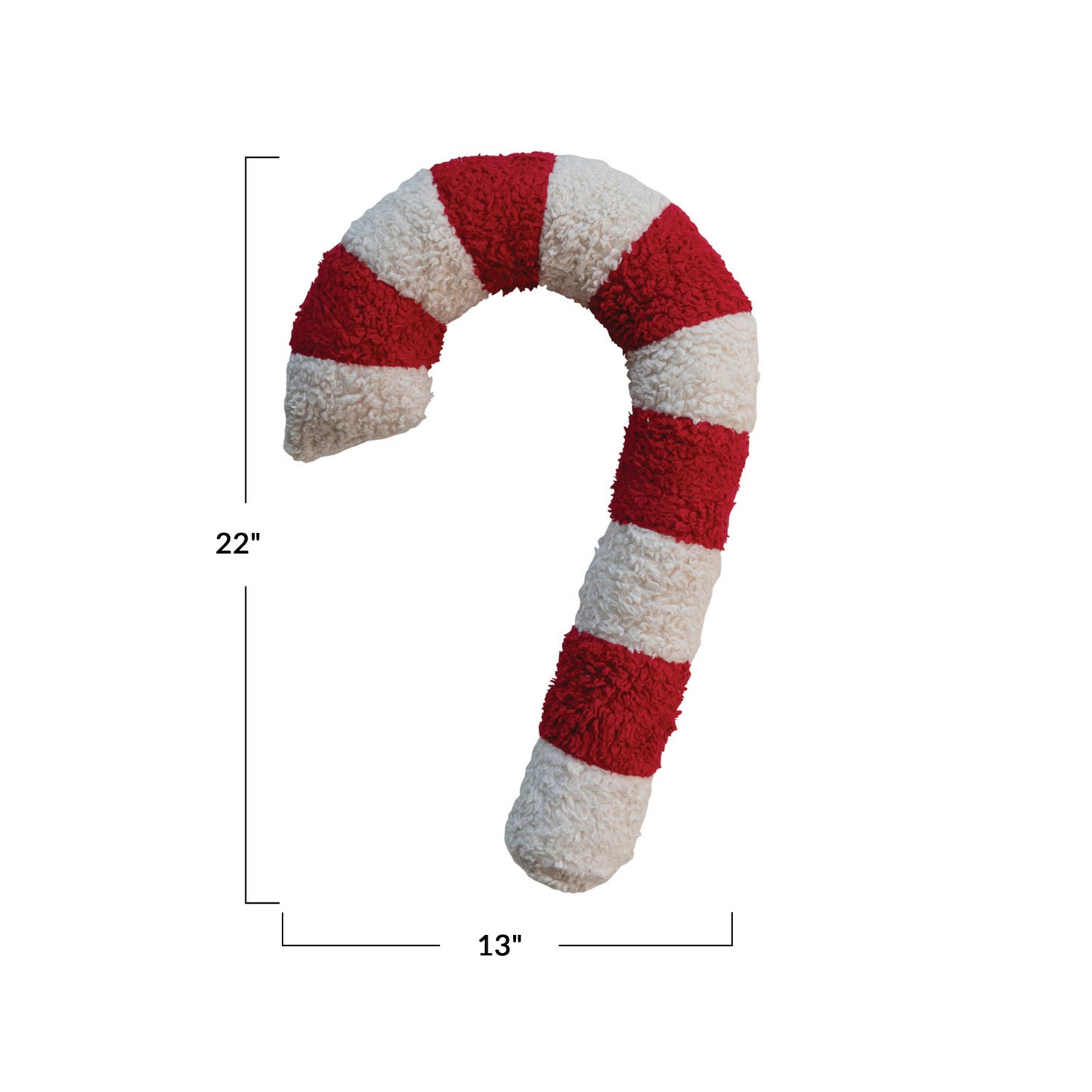 Faux Sherpa Candy Cane Pillow