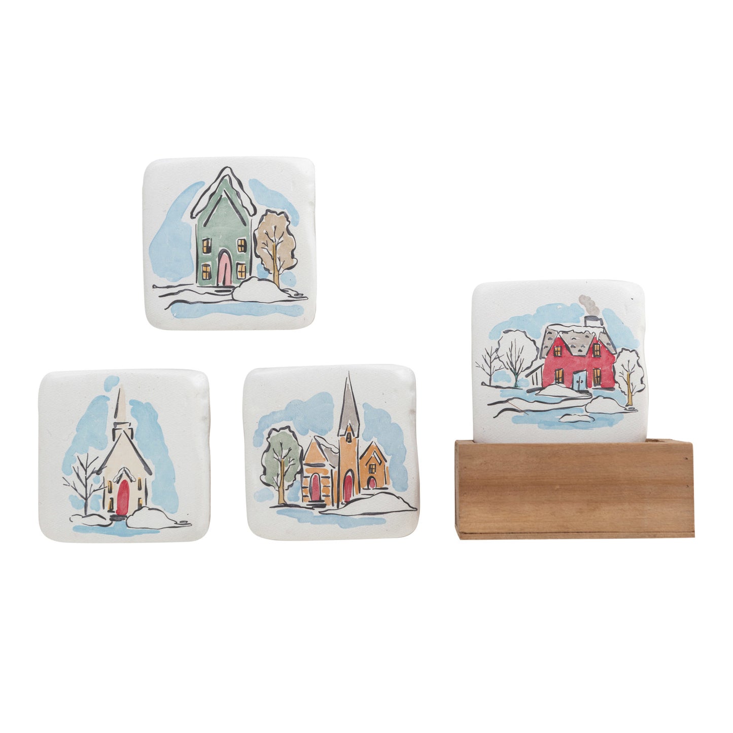 Resin Coasters in Wood Box | set of 5