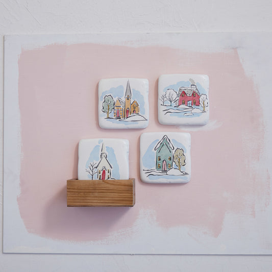 Resin Coasters in Wood Box | set of 5