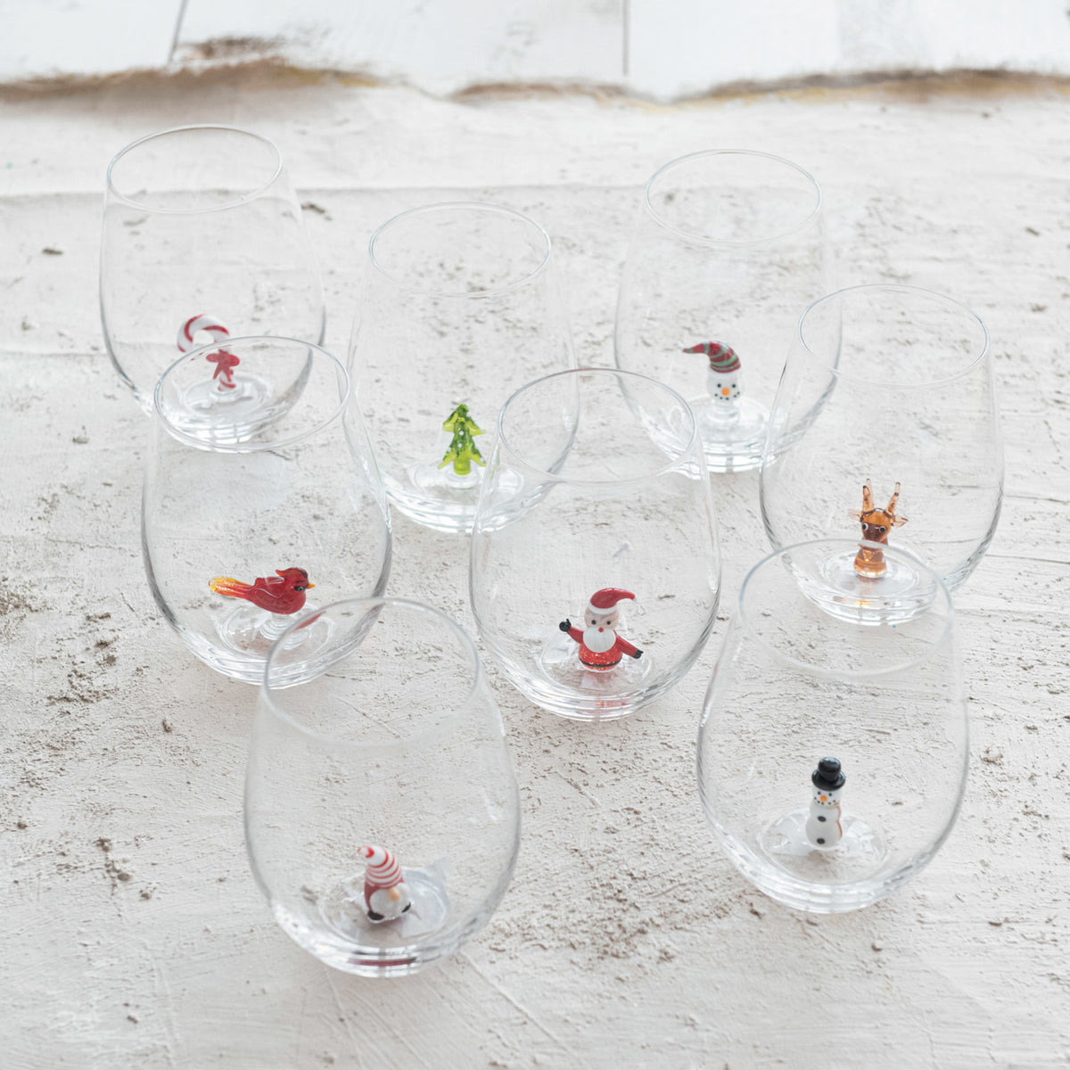 Holiday Stemless Wine Glass
