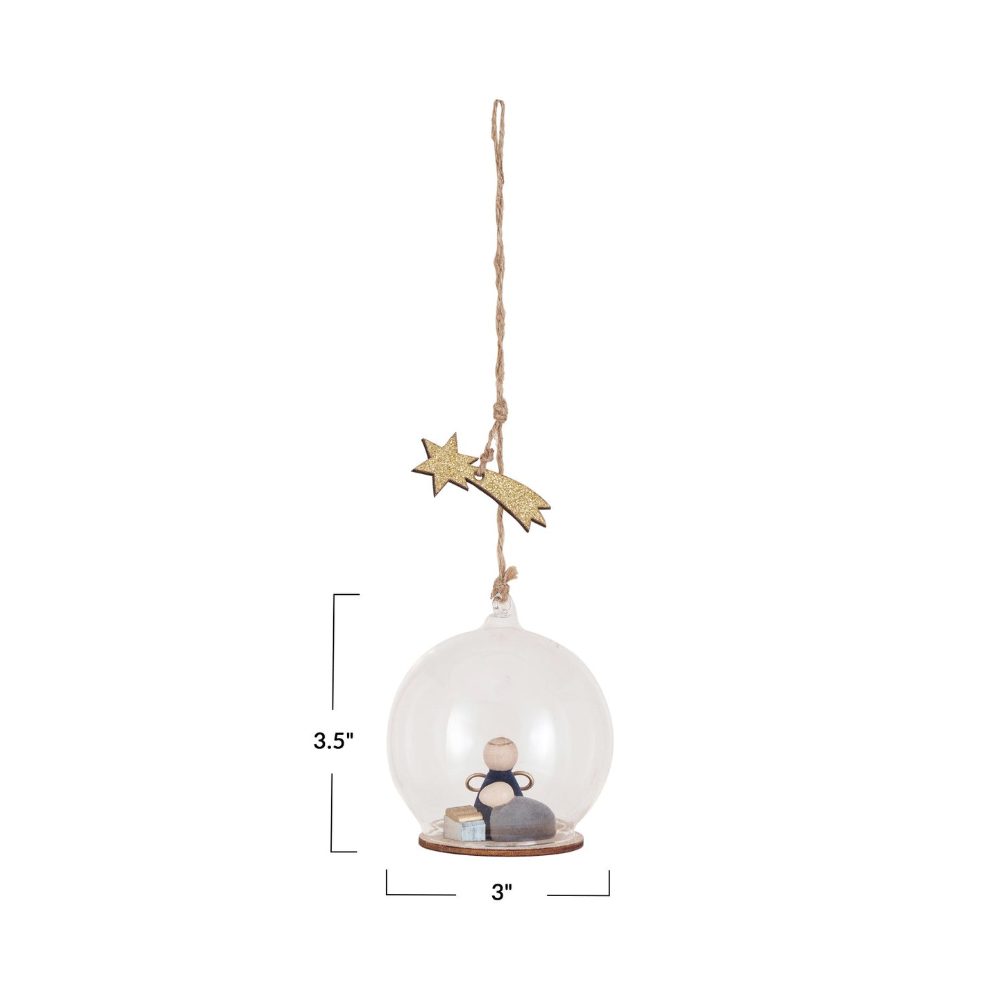 Glass Cloche Nativity Ornament