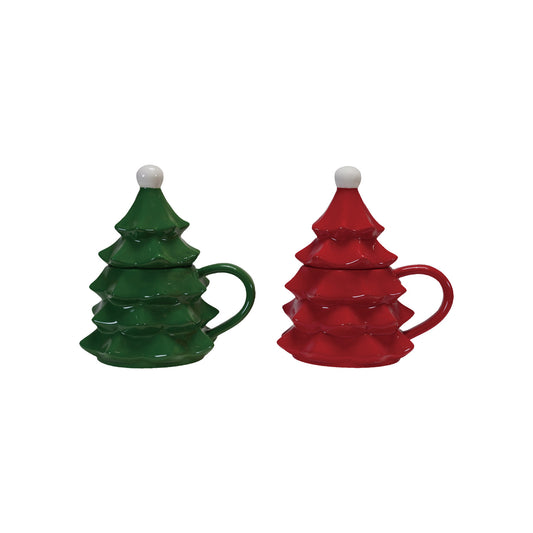 Christmas Tree Mug w/ Lid