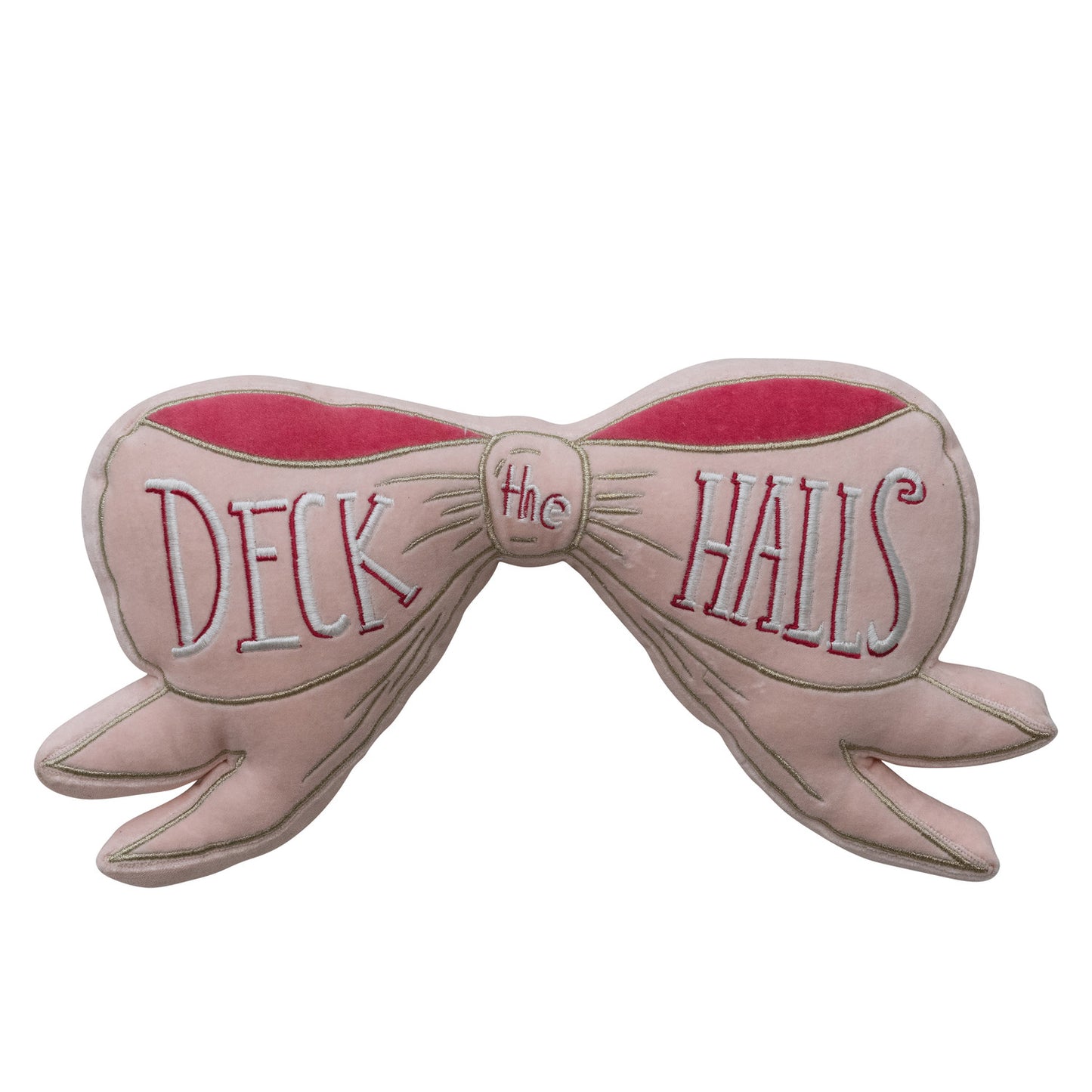 Deck the Halls Embroidered Bow Pillow