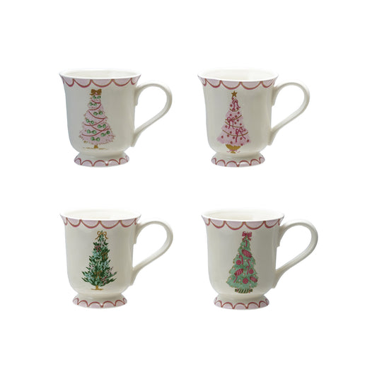 Painted Christmas Tree Stoneware Mug