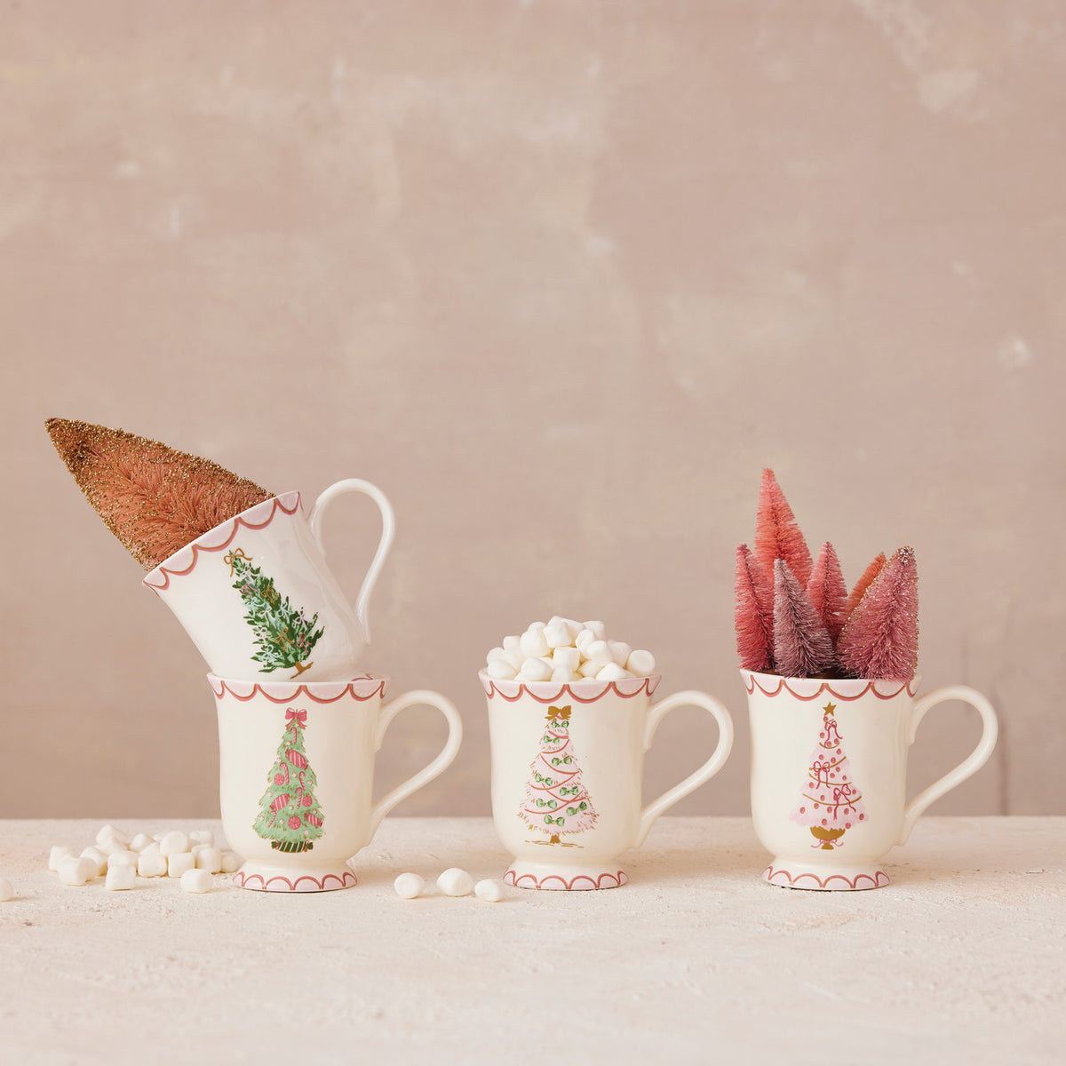 Painted Christmas Tree Stoneware Mug