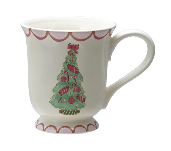 Painted Christmas Tree Stoneware Mug