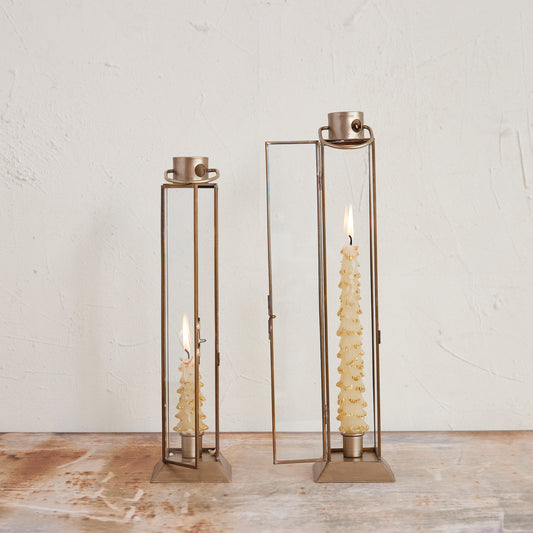 Antique Gold Lanter Taper Holder