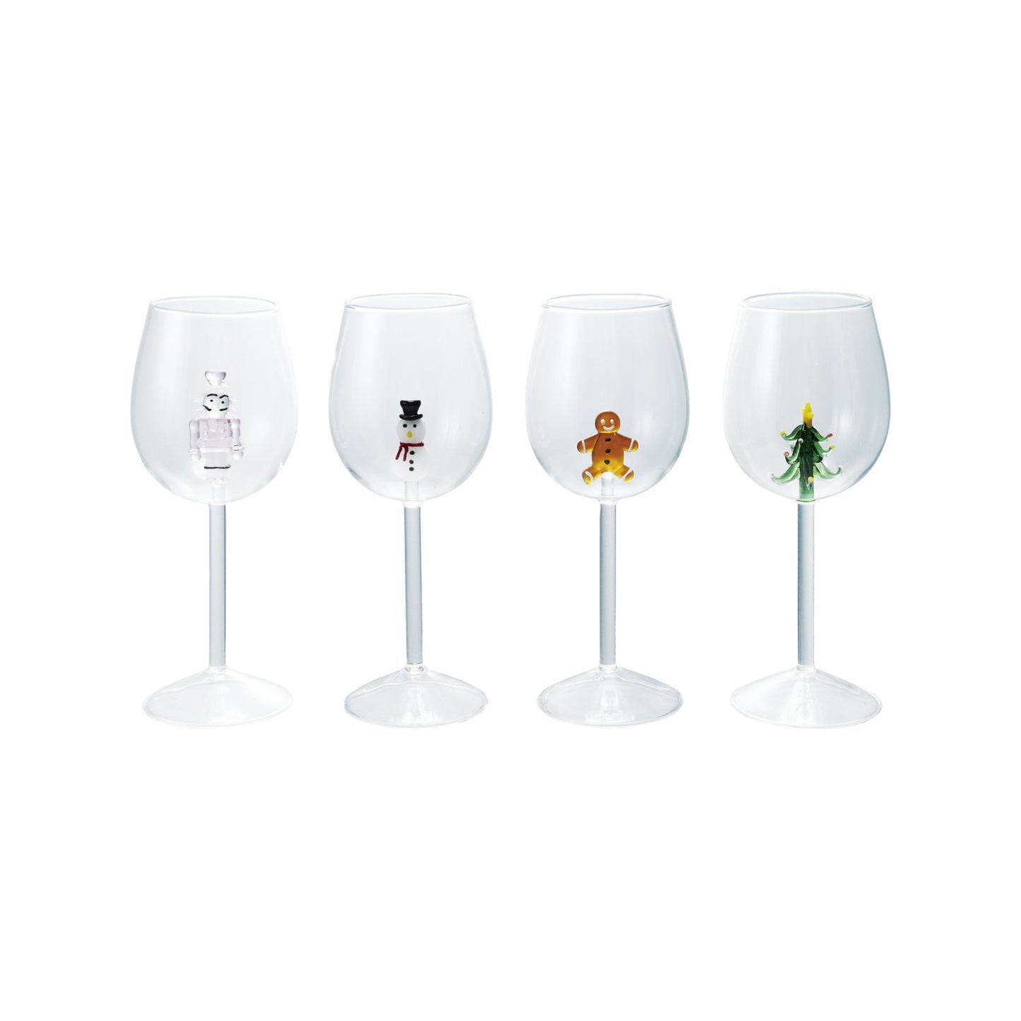 Holiday Figure Stemmed Wine Glass