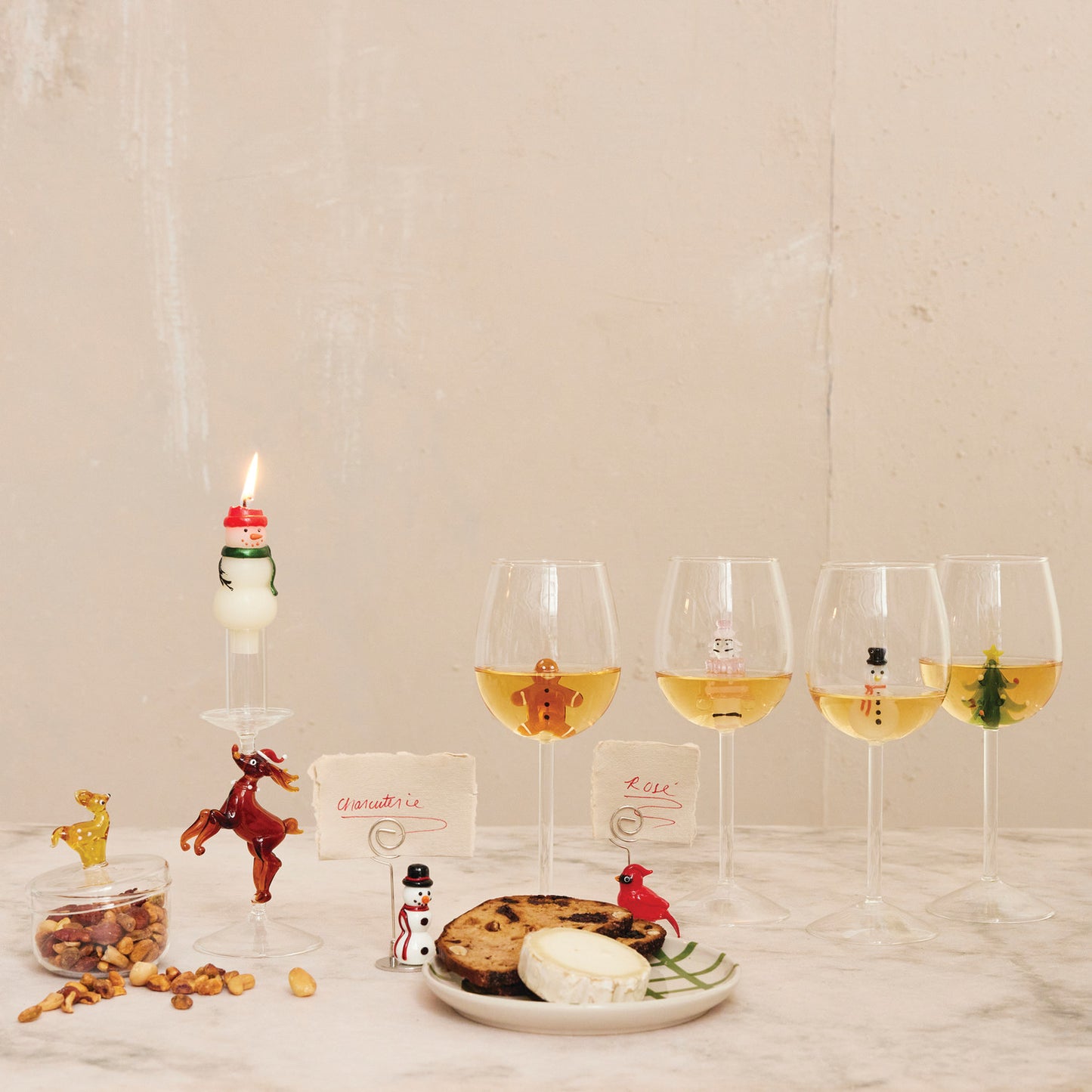 Holiday Figure Stemmed Wine Glass