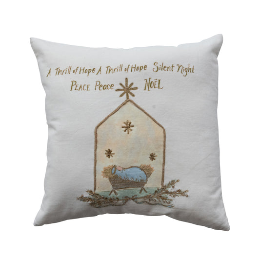 A Thrill of Hope Embroidered Pillow
