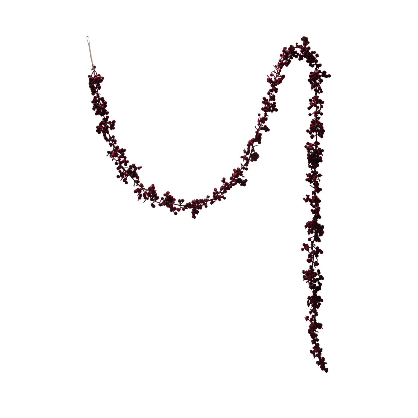 Burgundy Flocking Foam Ball Garland | 72"
