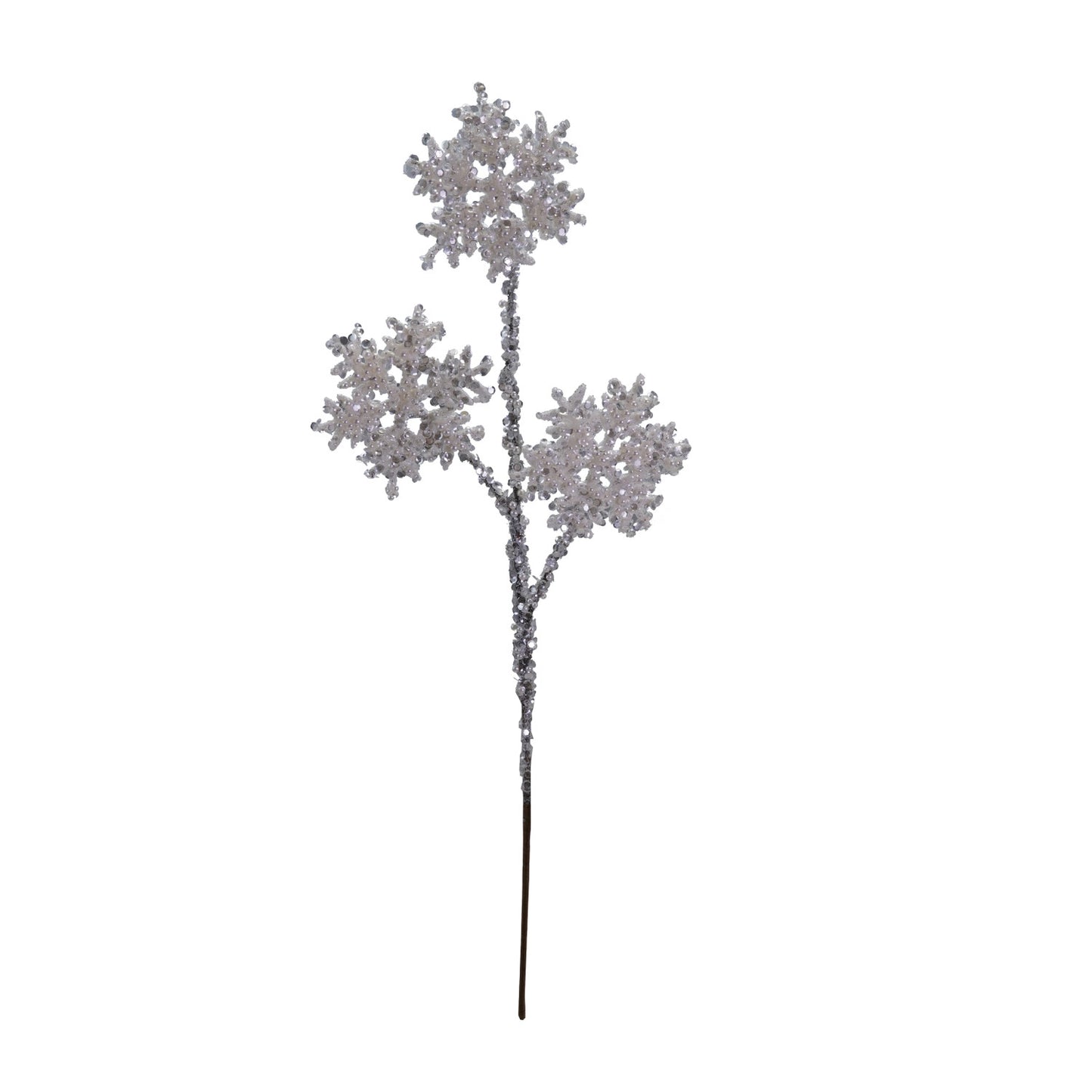 Glittered Snowflake Stem