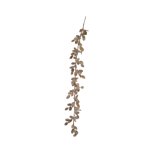 Gold Beaded Leaf Garland | 72"