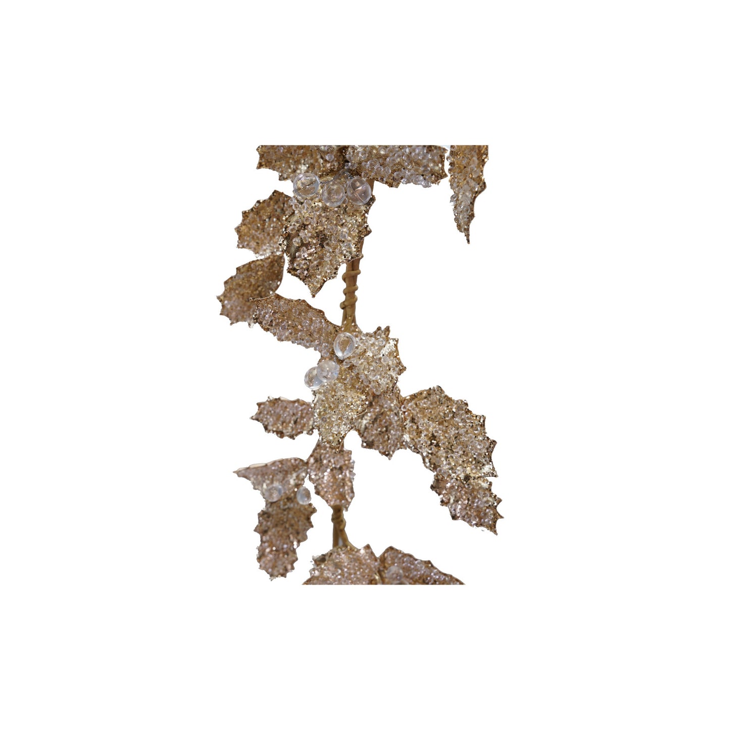 Gold Beaded Leaf Garland | 72"