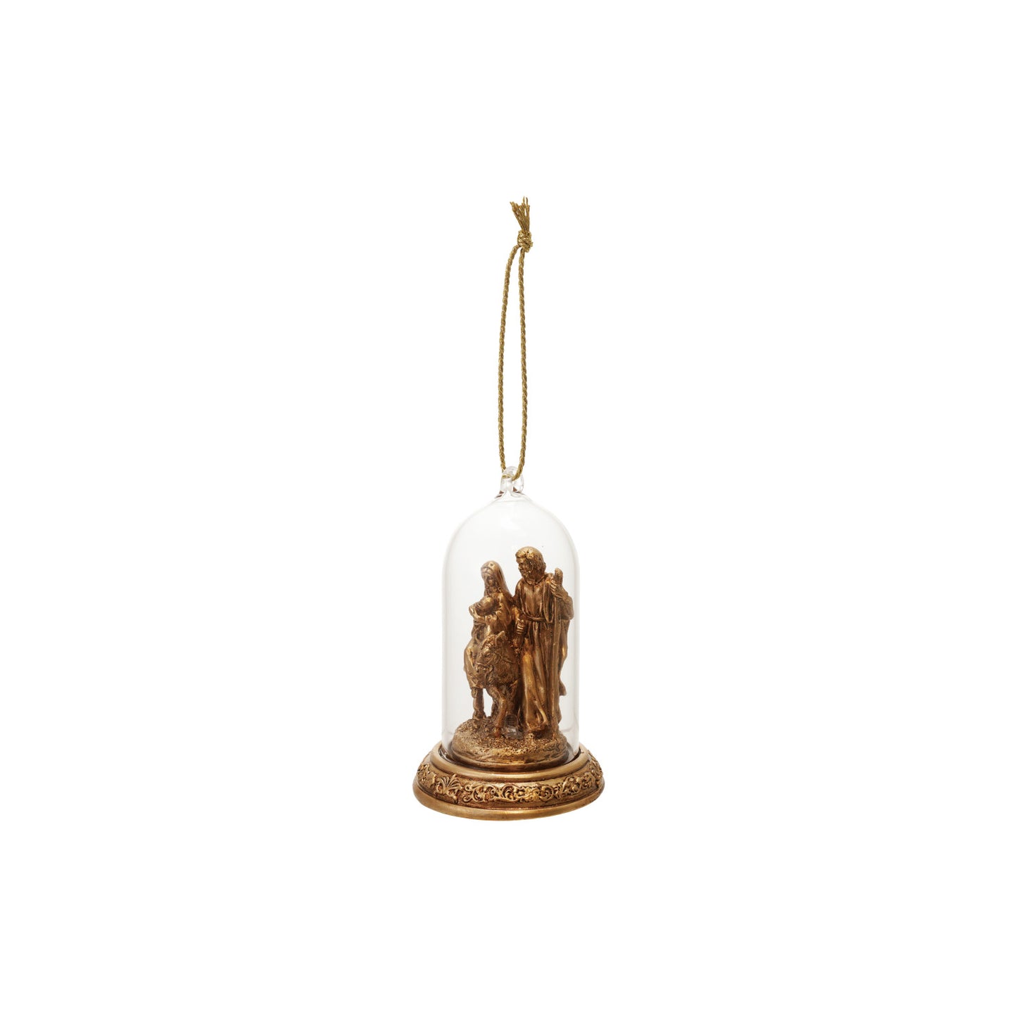 LED Cloche Holy Family Ornament
