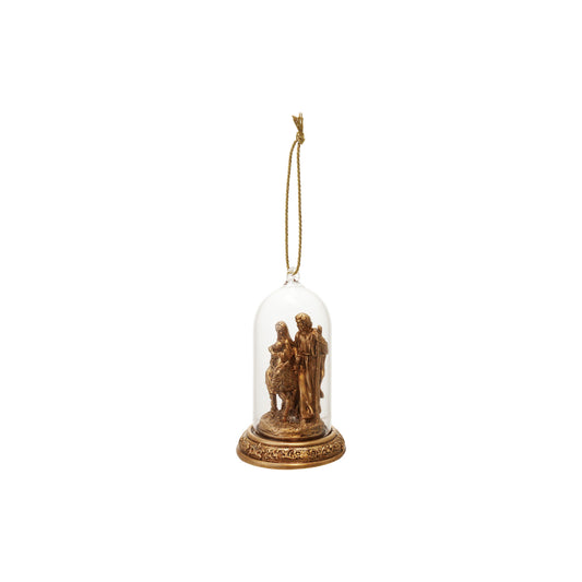 LED Cloche Holy Family Ornament