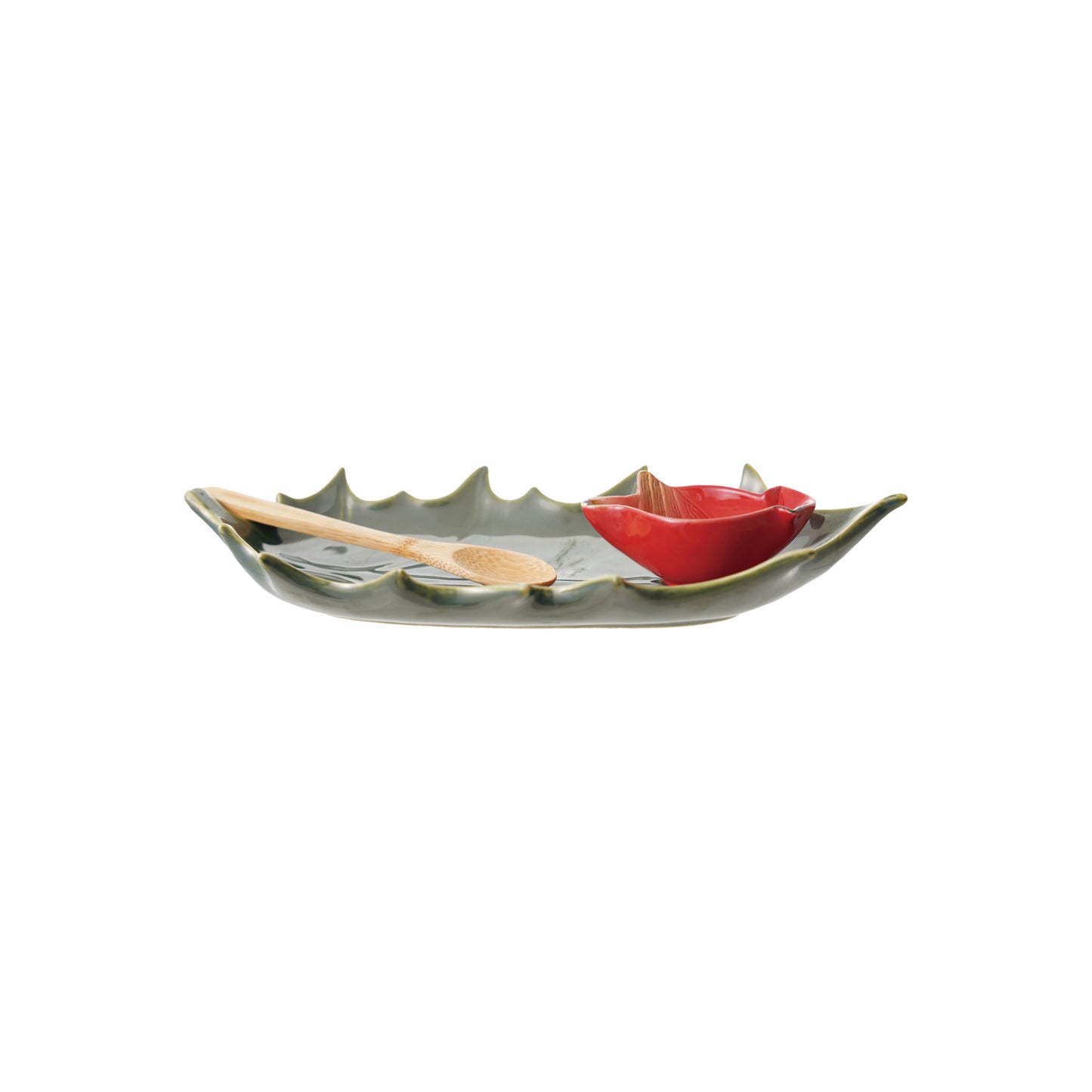 Holly Leaf Bowl & Cardinal Dish | Set of 3