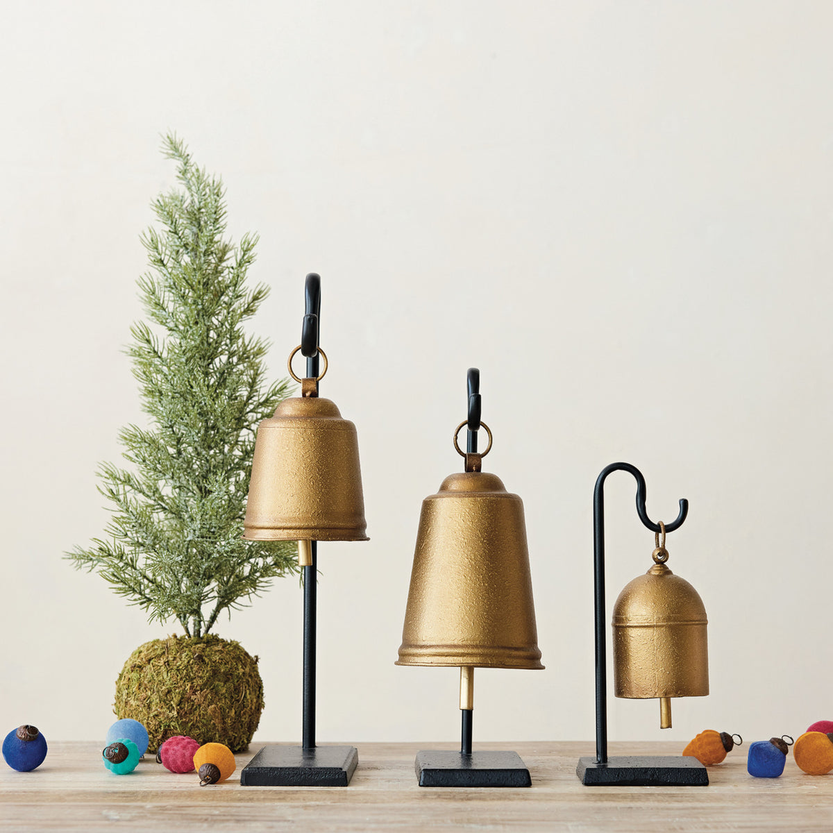 Antique Gold Metal Bell Stand