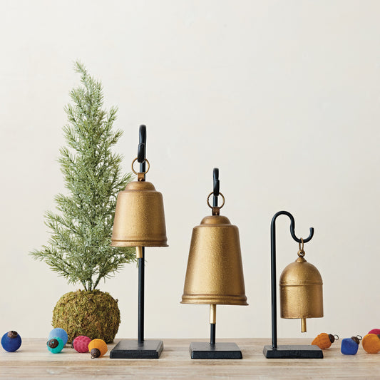 Antique Gold Metal Bell Stand