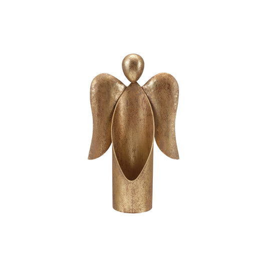 Metal Angel Stand | Antique Gold