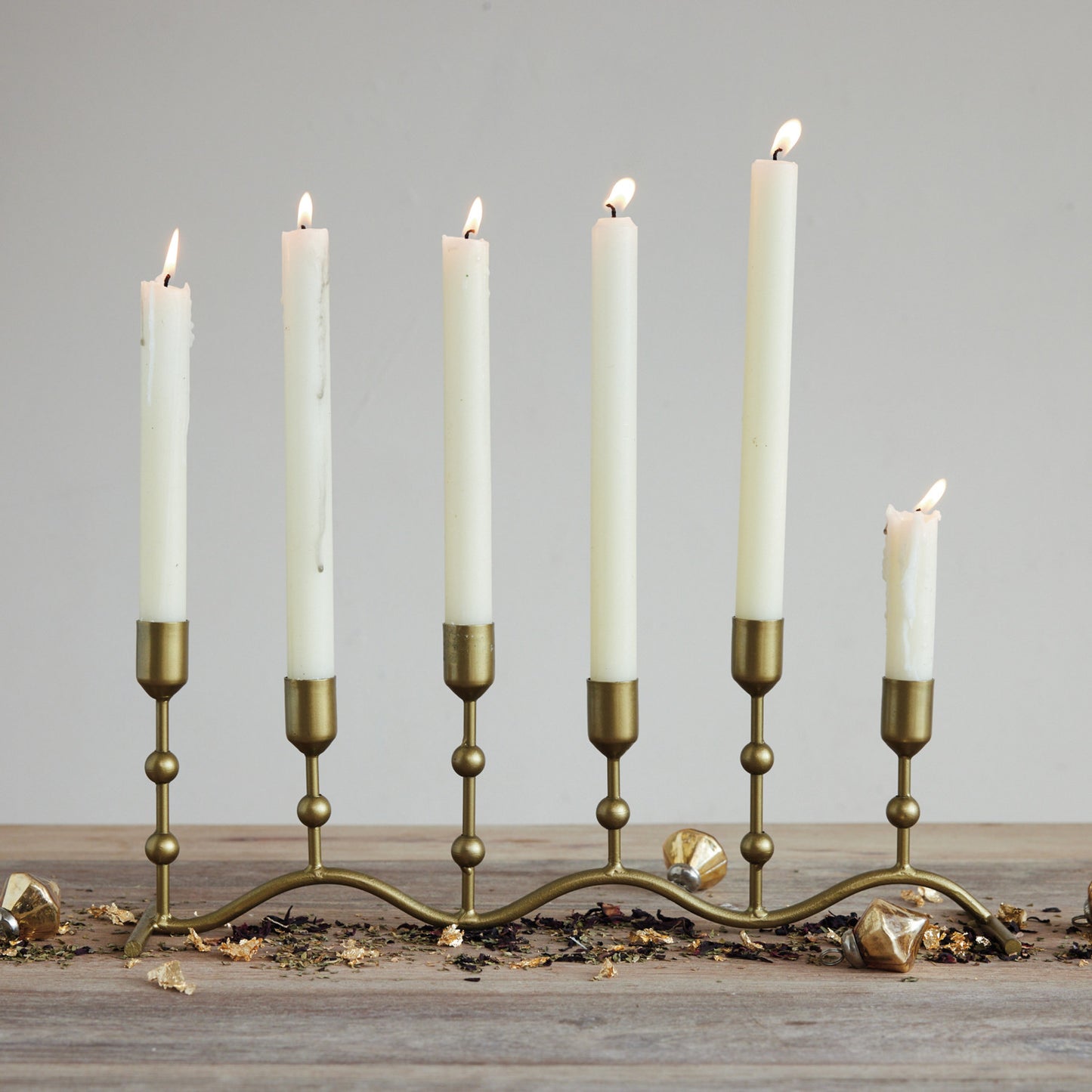 Hand-Forged Gold Taper Runner Stand