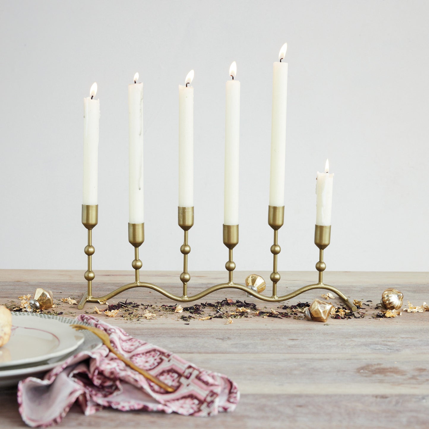 Hand-Forged Gold Taper Runner Stand