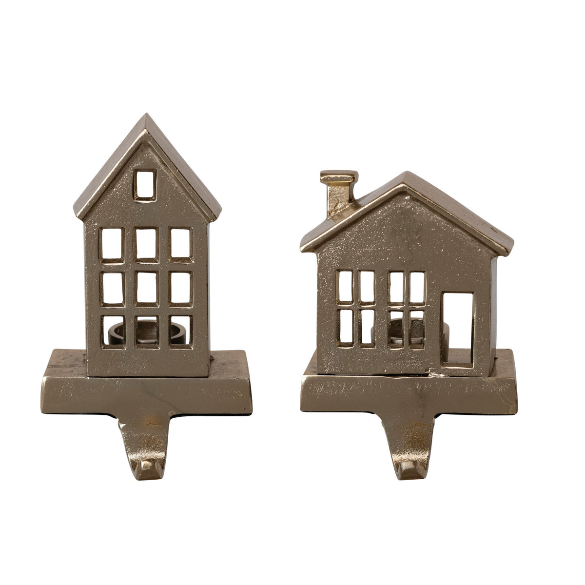 House Tealight Stocking Holder | Gold