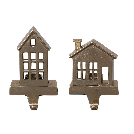 House Tealight Stocking Holder | Gold