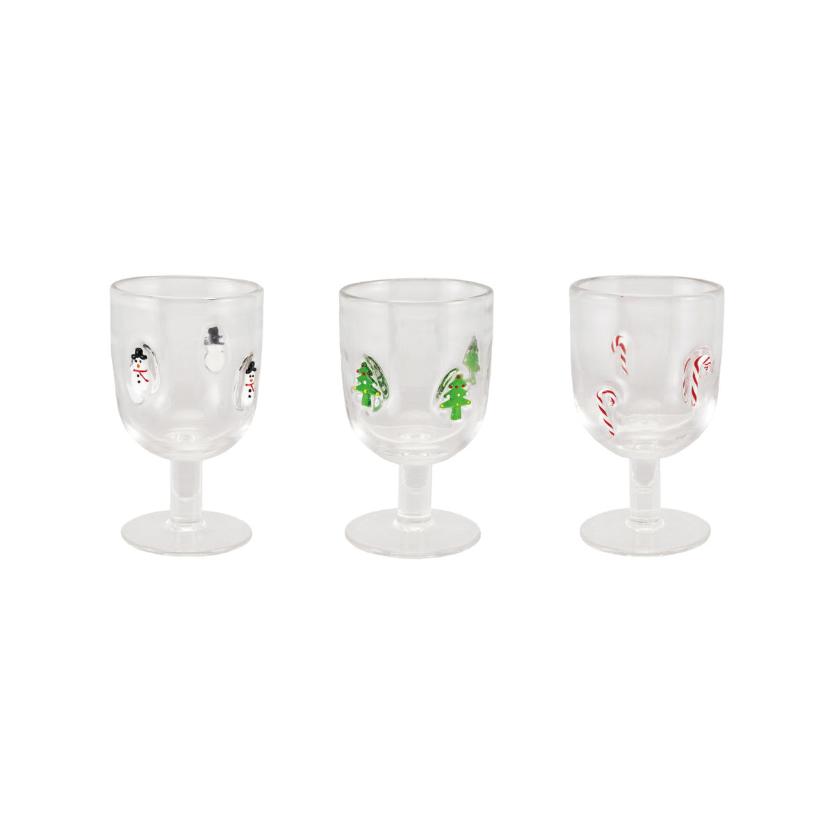 Christmas Embedded Icon Stemmed Wine Glass