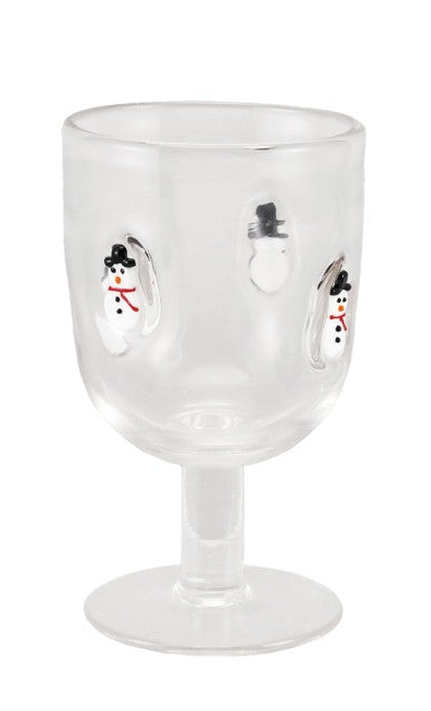 Christmas Embedded Icon Stemmed Wine Glass