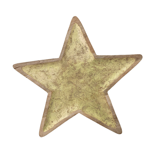 Mango Wood Gold Foil Star Tray