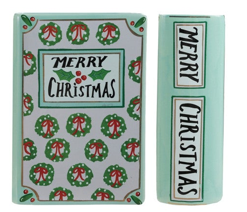 Ceramic Holiday Book Vase