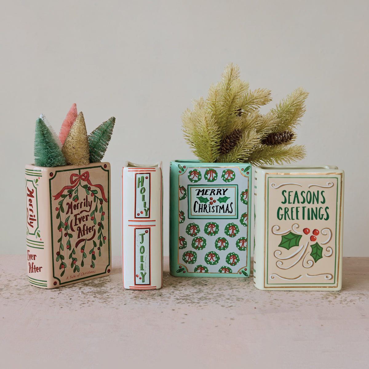 Ceramic Holiday Book Vase