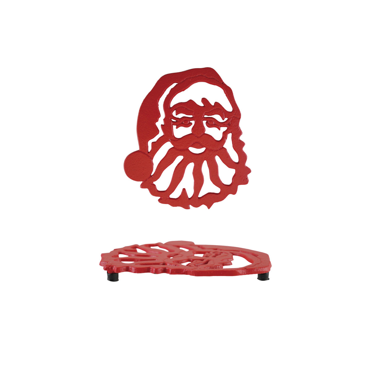 Red Cast Iron Santa Trivet