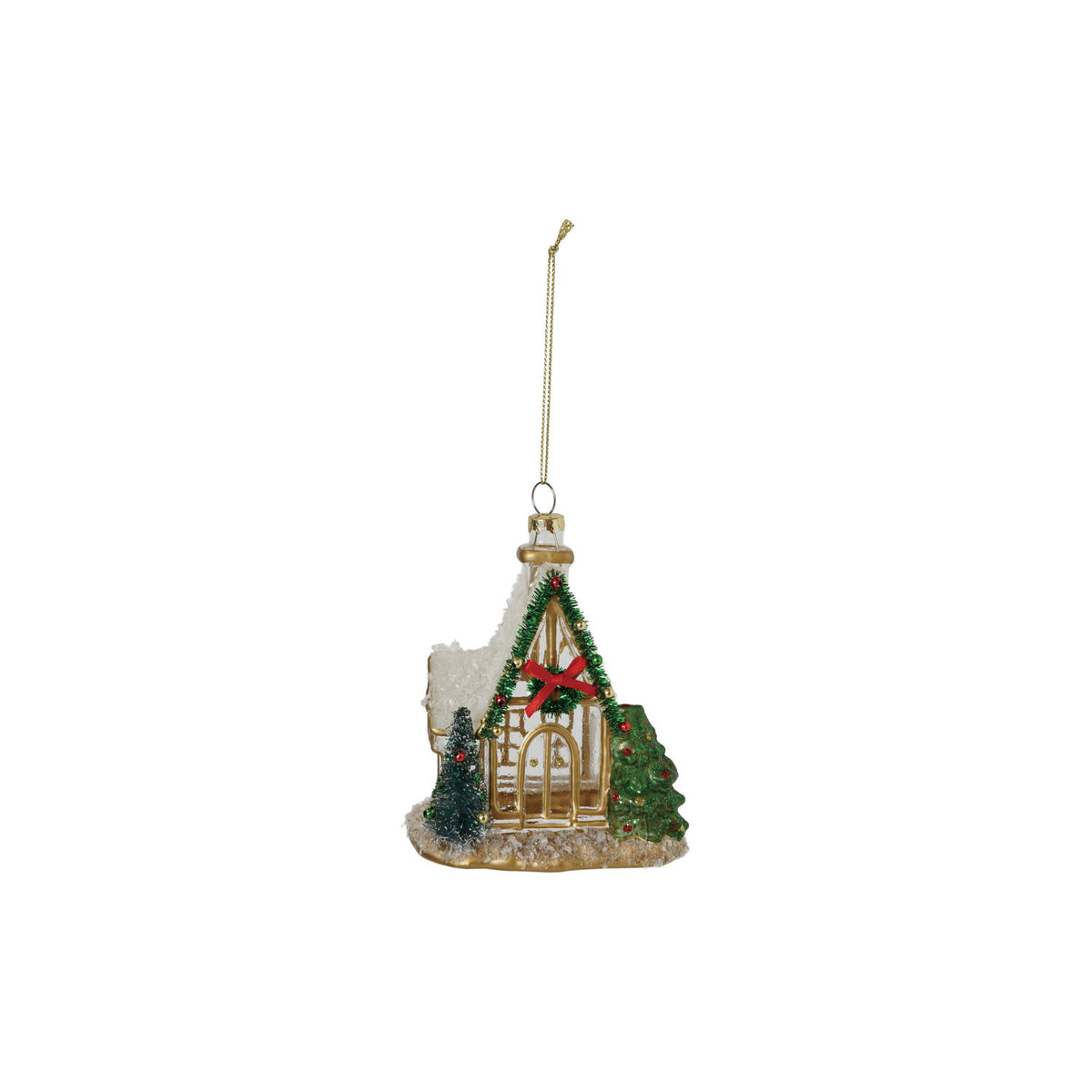 Glass Chapel Christmas Ornament
