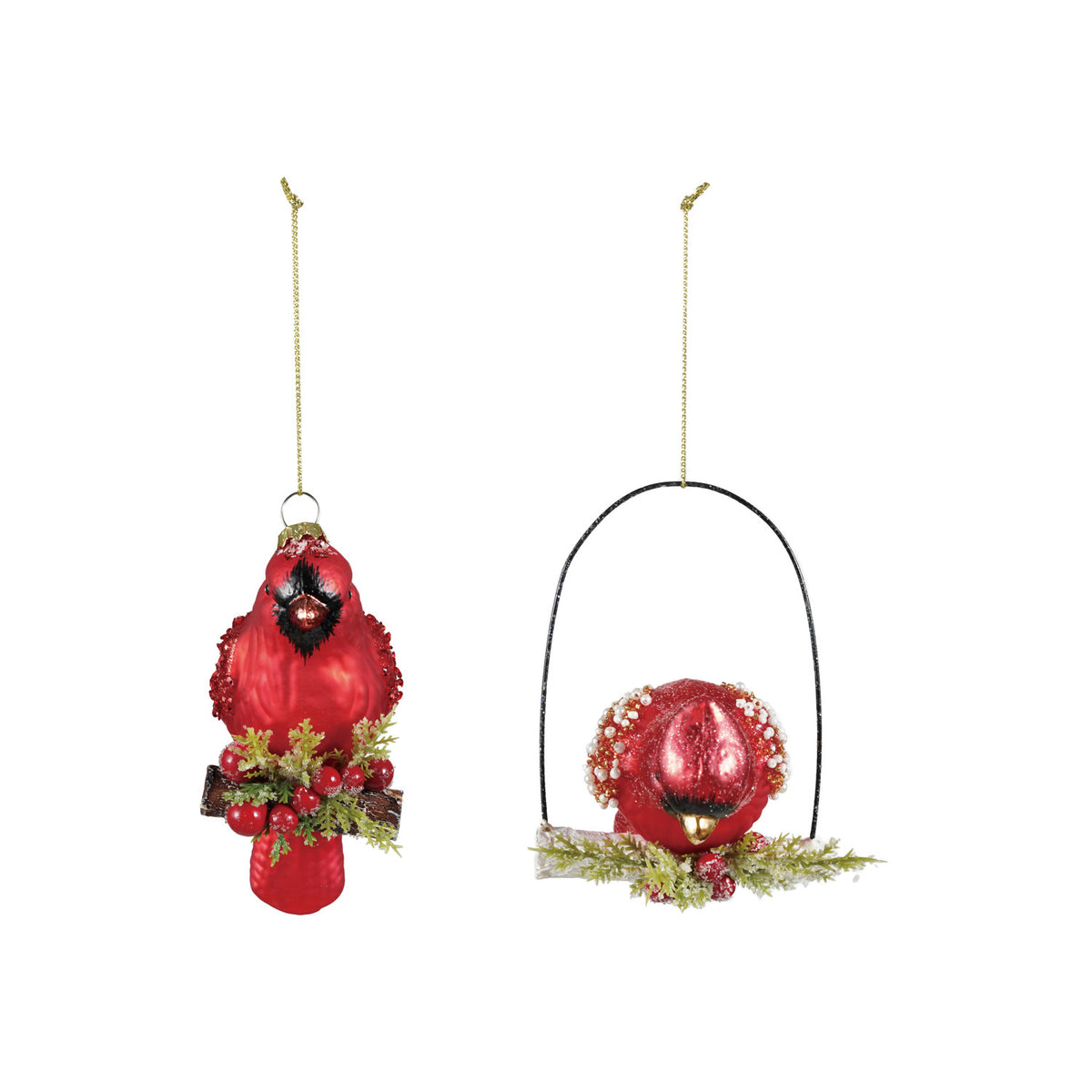 Mercury Glass Cardinal Ornament
