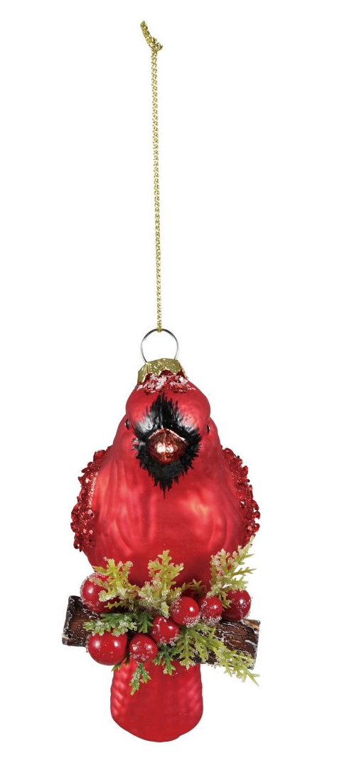 Mercury Glass Cardinal Ornament