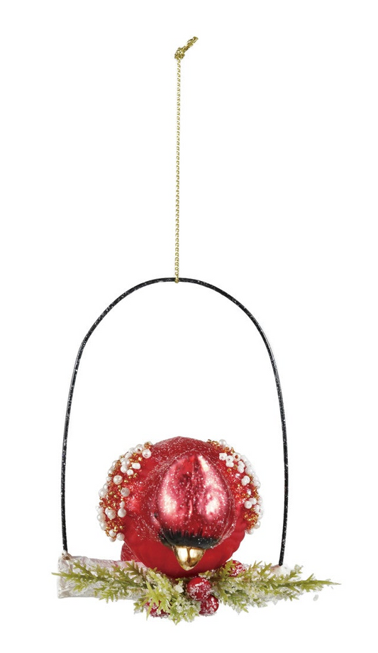 Mercury Glass Cardinal Ornament