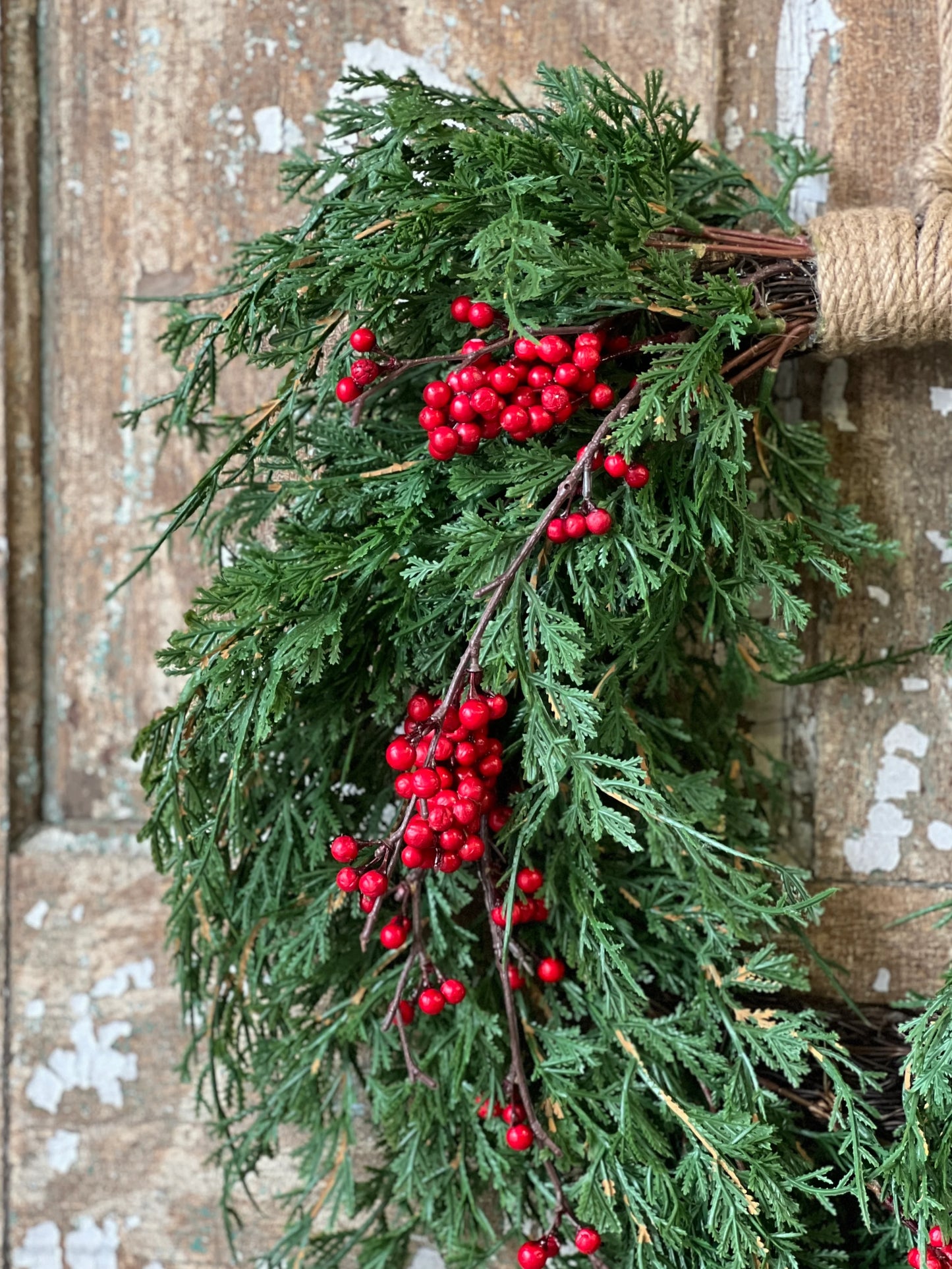 20" Berry Emerald Falls Hanging Wreath