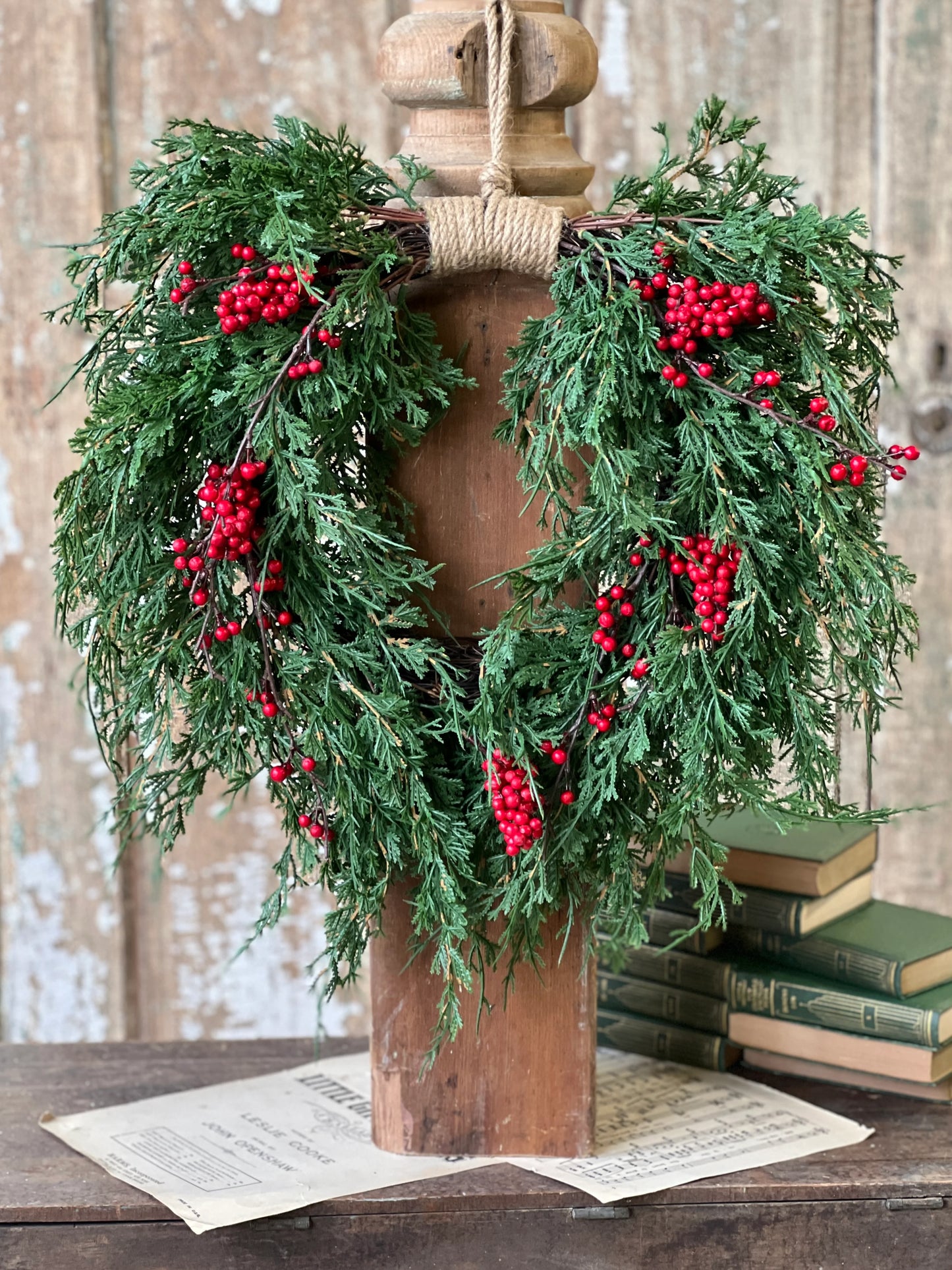 20" Berry Emerald Falls Hanging Wreath