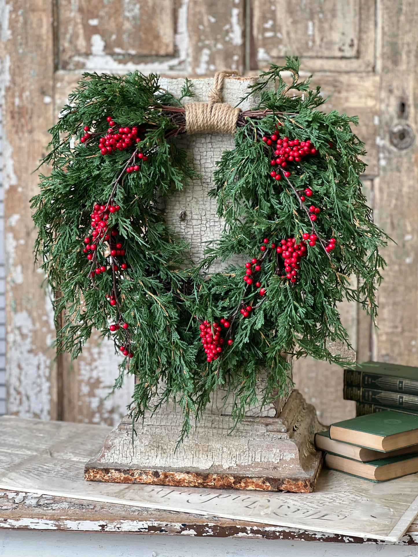 20" Berry Emerald Falls Hanging Wreath