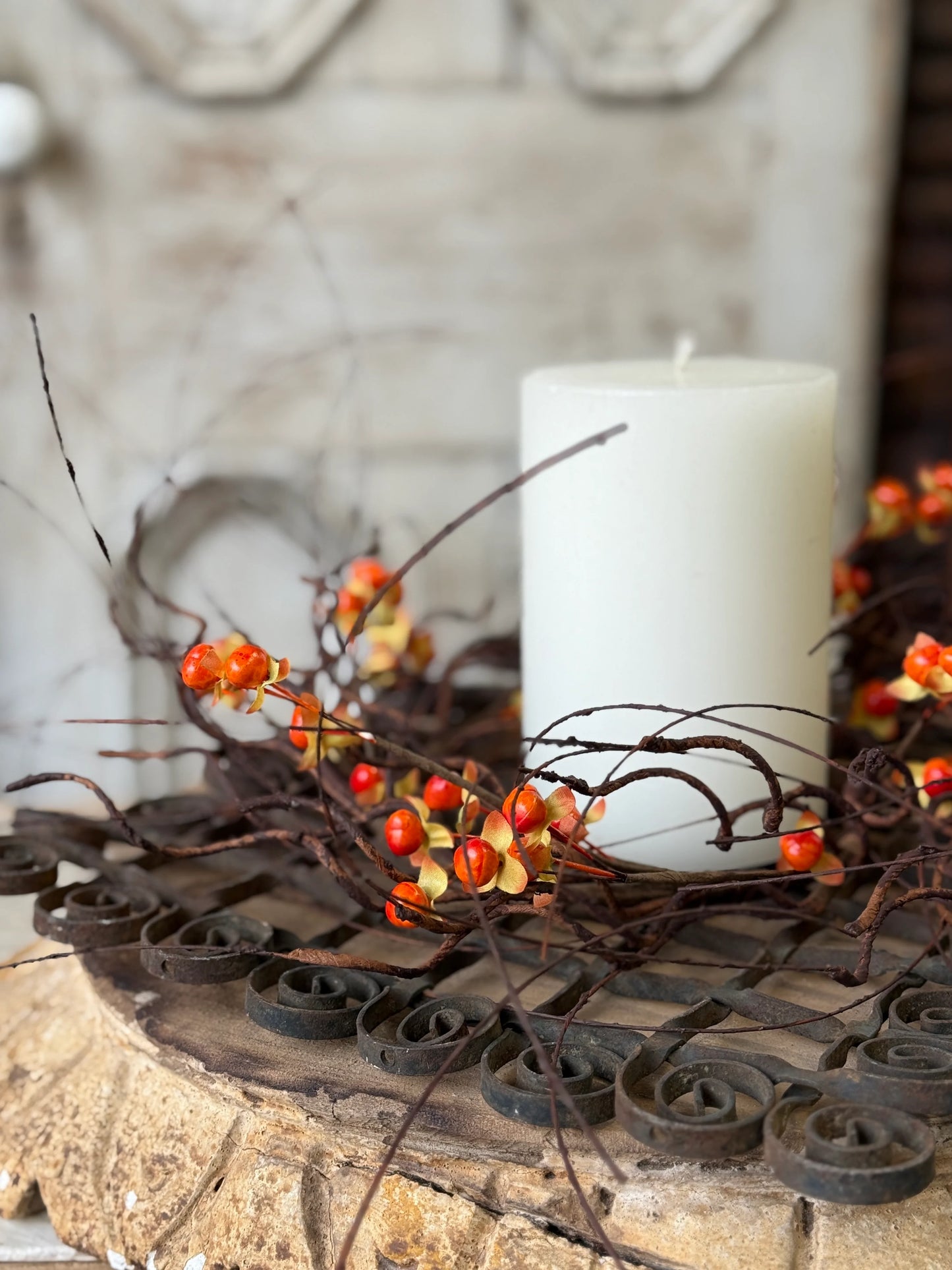 Wild Vine Bittersweet Candle Ring | 16"