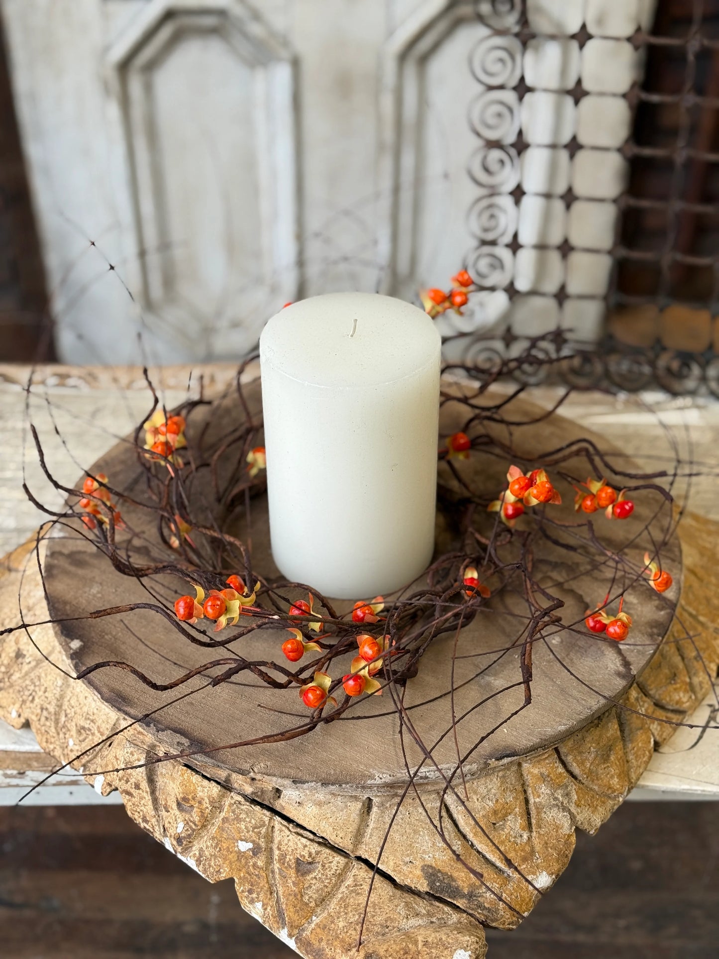 Wild Vine Bittersweet Candle Ring | 16"